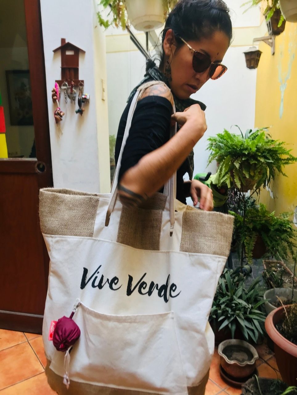 Eco mochila bolso Vive Verde XL
